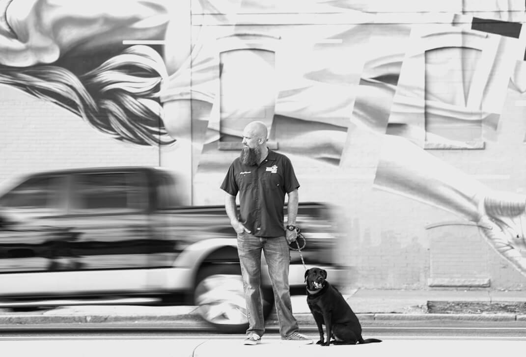 Blair Neher with his dog