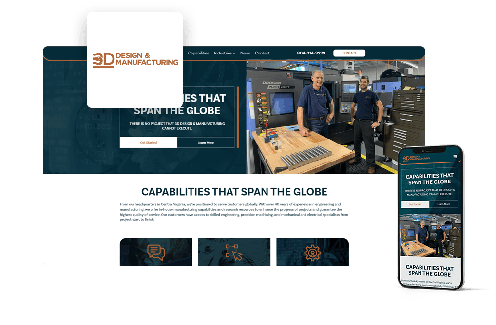 3D Design website portfolio thumbnail