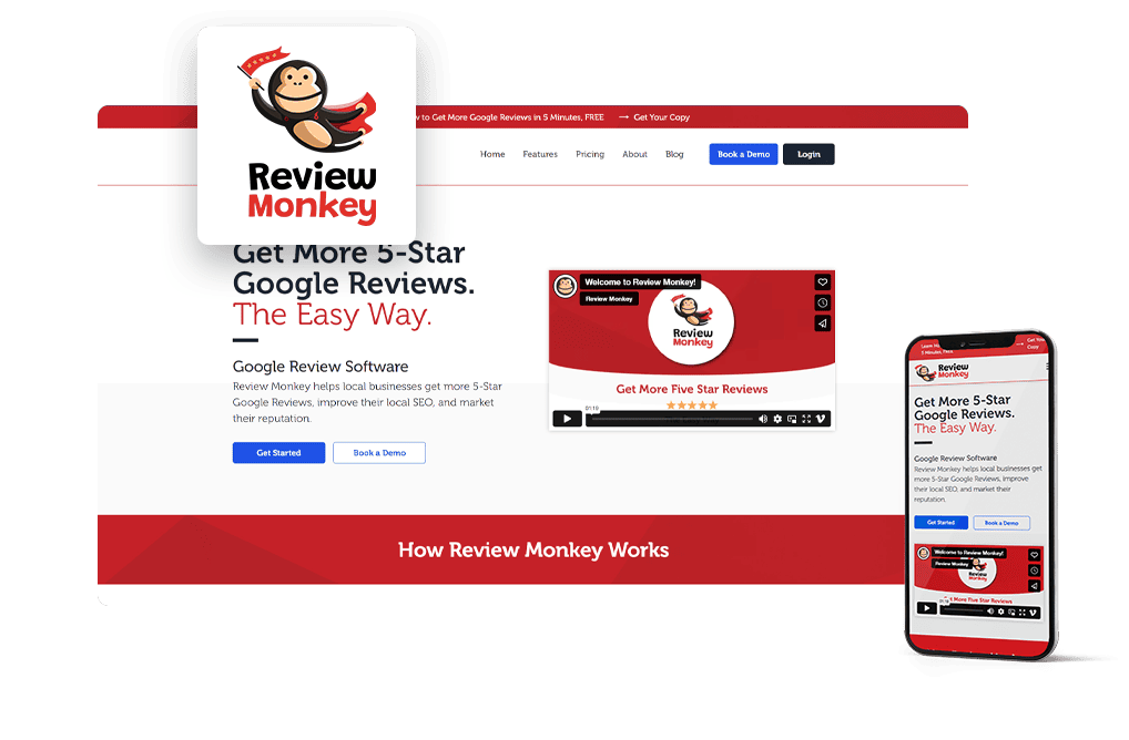 ReviewMonkey website portfolio thumbnail