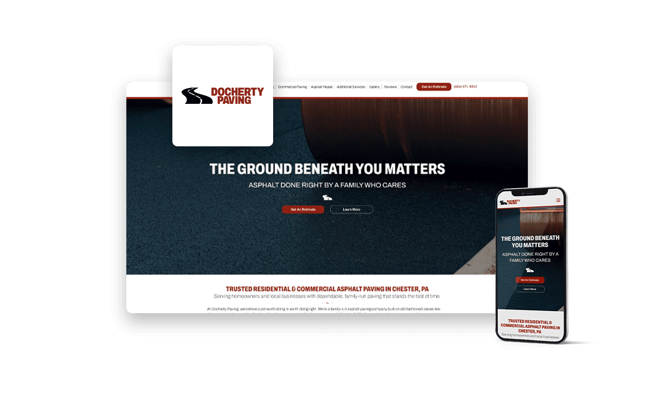 Docherty Paving website portfolio thumbnail