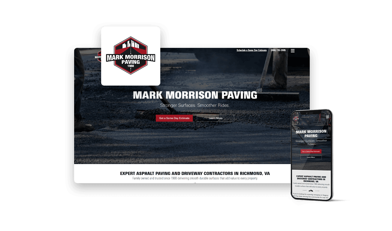 Mark Morrison Paving website portfolio thumbnail